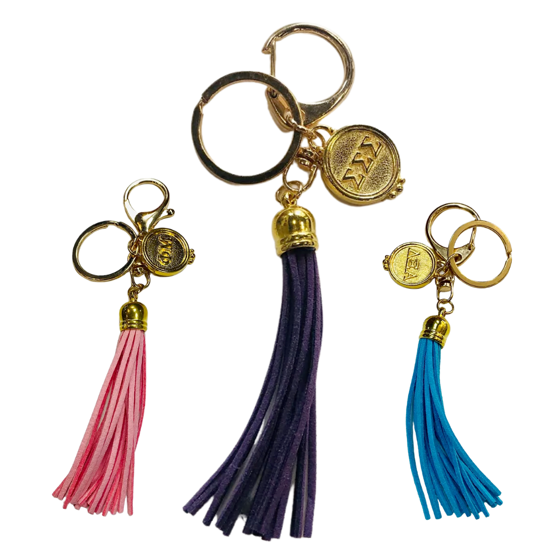 Tassel hot sale keychain leather